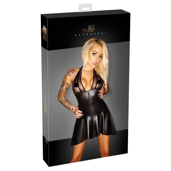 Noir - Kleid mit transparentem Brustteil und Nackenband (schwarz) - M