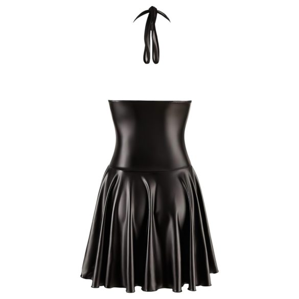 Noir - Plisseekleid mit transparentem Brustteil und Halsband (schwarz) - M