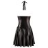 Noir - Plisseekleid mit transparentem Brustteil und Halsband (schwarz) - M