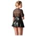 Cottelli Plus Size - Glänzendes Kleid mit rotem Korsett (Schwarz) - XXXXL