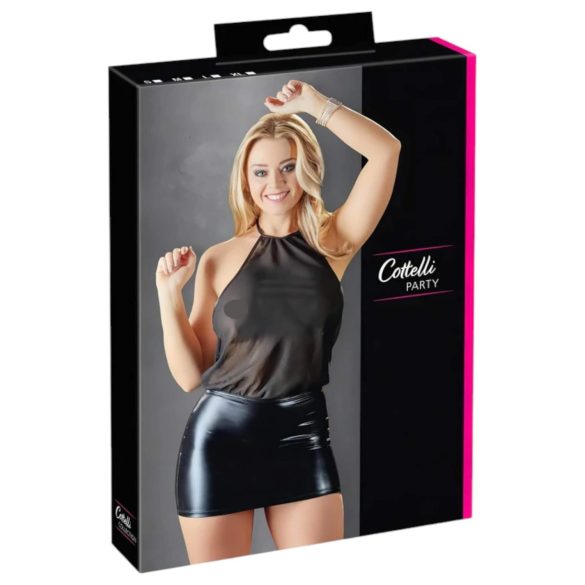 Cottelli - Glänzendes Chiffon-Kleid (schwarz) - M