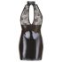 Cottelli - Spitzen glänzendes Neckholder-Minikleid (schwarz) - M
