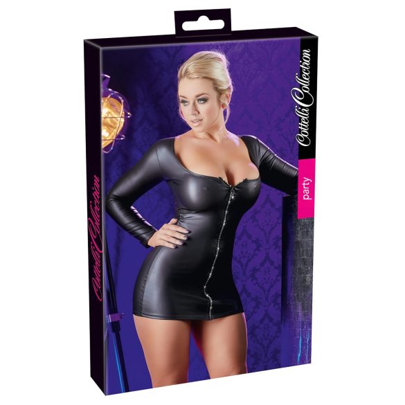 Cottelli – Partykleid mit Strasszipper (schwarz) - XL