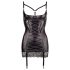 Abierta Fina - Satin Glanz, Push-Up Kleid (Schwarz) - 85B/L