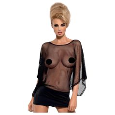   Obsessive Punker - transparente Minikleid und String (schwarz) - L/XL