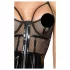 Noir - Lackkleid mit Netzdetail (Schwarz)