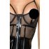 Noir - Lackkleid mit Netzeinsätzen (schwarz) - L