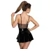 Noir - Lackkleid mit Netzdetail (Schwarz) - XL