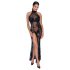 Noir - Transparenz, florales, langes Kleid (schwarz)