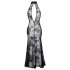 Noir - Transparenz, florales, langes Kleid (schwarz)