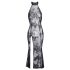 Noir - Transparenz, florales, langes Kleid (schwarz) - L