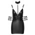 Cottelli Bondage - glänzendes Minikleid mit Halsband (schwarz)
