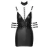 Cottelli Bondage - glänzendes Minikleid mit Halsband (schwarz) - L