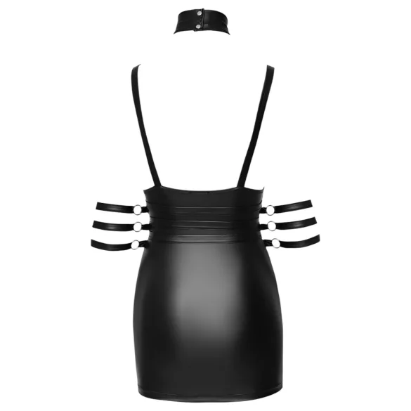 Cottelli Bondage - glänzendes Minikleid mit Halsband (schwarz) - L