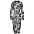 Noir - langärmeliges Kleid mit Rosendruck (Schwarz) - L