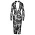 Noir - langärmeliges Kleid mit Rosendruck (Schwarz) - L