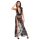 Noir - Vollständig transparenter Maxikleid mit Blumenmuster (Schwarz) - L