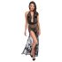 Noir - Vollständig transparenter Maxikleid mit Blumenmuster (Schwarz) - L