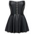 Cottelli - Glänzendes Minikleid mit Faltenrock (schwarz)