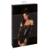 Noir - Glänzendes Kleid mit Spitzeinsatz (Schwarz)