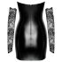 Noir - Glänzendes Kleid mit Spitzeinsatz (Schwarz)