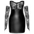 Noir - Glänzendes Kleid mit Spitzeinsatz (Schwarz)