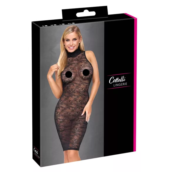 Cottelli - knielanges Spitzenkleid (schwarz)