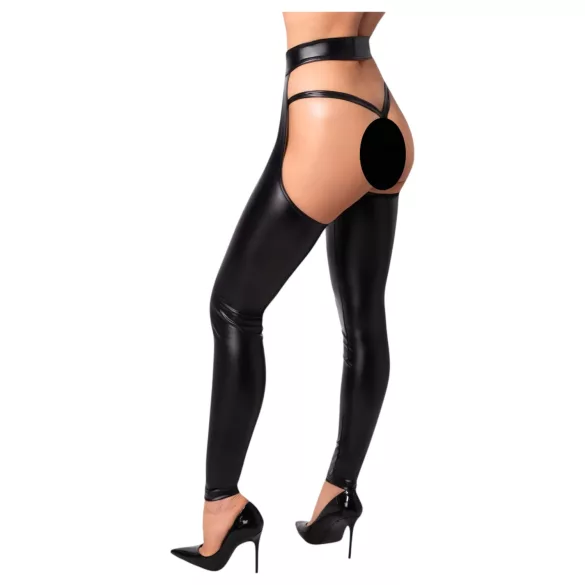 Noir - Glänzende Strumpfhose - Chaps (Schwarz) - L