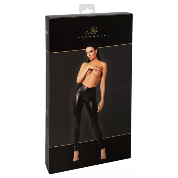 Noir - glänzende lange Hose (schwarz) - L