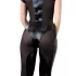 Cottelli - kurzärmeliger glänzender Overall (schwarz)