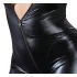 Cottelli Plus Size - glänzender langärmeliger Party-Overall (schwarz) - 2XL