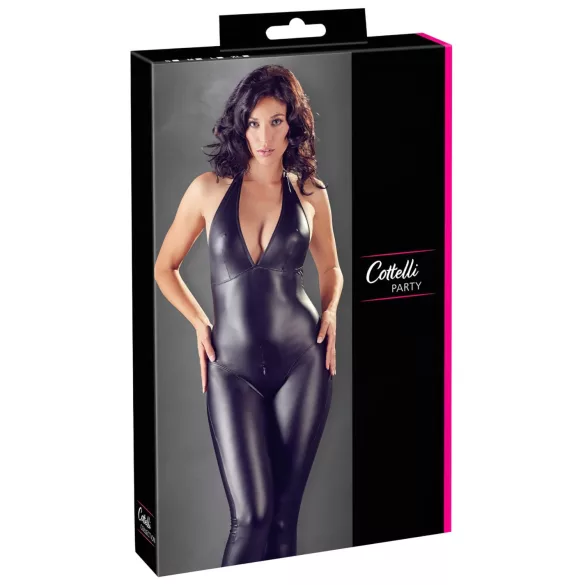 Cottelli Party - glänzender Overall (schwarz) - L