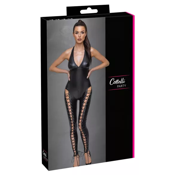 Cottelli Party - Halterneck-Overall mit Schnürung (Schwarz) - L