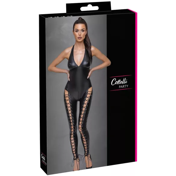 Cottelli Party - Halterneck-Overall mit Schnürung (Schwarz) - L