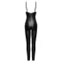 Cottelli - matter Overall mit abnehmbarer Brustpartie (schwarz)