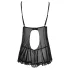 Cottelli - Luftiges, gerüschtes Babydoll (schwarz) - XL