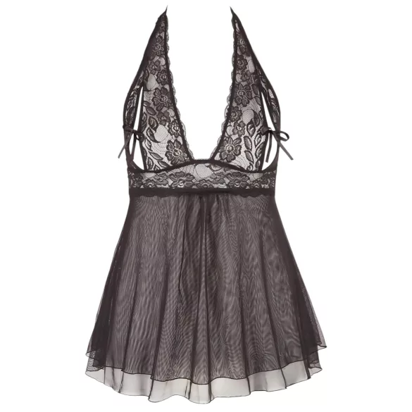 Cottelli Plus Size - Luftiger, Spitzen-Babydoll (schwarz)