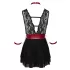 Cottelli Bondage - Spitzenbabydoll mit Halsband (schwarz)