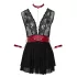 Cottelli Bondage - Spitzenbabydoll mit Halsband (schwarz) - M