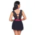Cottelli Bondage - Spitzenbabydoll mit Halsband (schwarz) - L