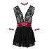 Cottelli Bondage - Spitzenbabydoll mit Halsband (schwarz) - XL