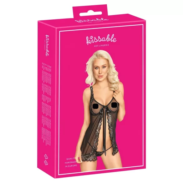 Kissable - offenes Babydoll (schwarz)
