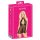 Küssbarer Babydoll mit Halsband – schwarz, Spitze