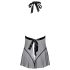 Küssbarer Babydoll mit Halsband – schwarz, Spitze