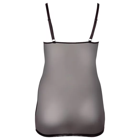 Cottelli Plus Size - Spitzen-Negligé transparent (schwarz)