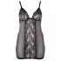 Cottelli Plus Size - Spitzen-Negligé transparent (schwarz) - 2XL