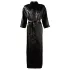 Cottelli - Satin-Morgenmantel (schwarz) - 2XL/3XL