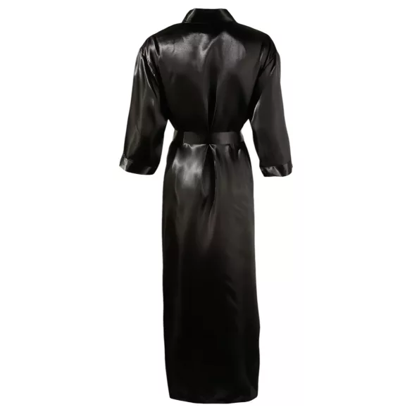 Cottelli - Satin-Morgenmantel (schwarz) - 2XL/3XL