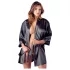 Cottelli - Satin-Spitzenkurzrobe (schwarz) - L/XL