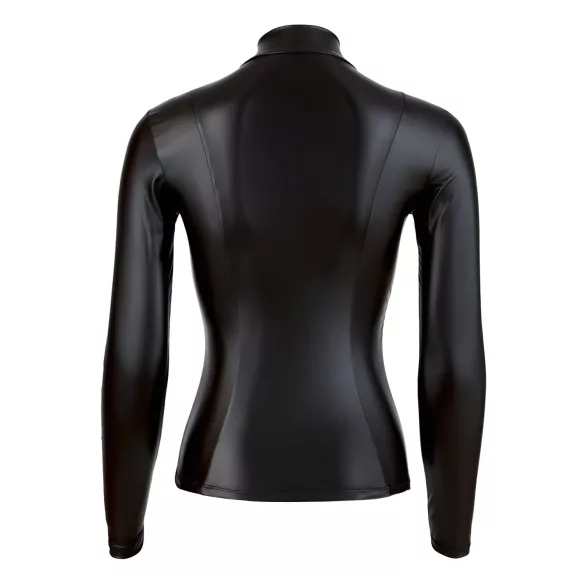 Cottelli - Glänzender Langarm-Body Damen (schwarz)